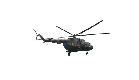 Image of Army helicopter isolated on white. Military machinery