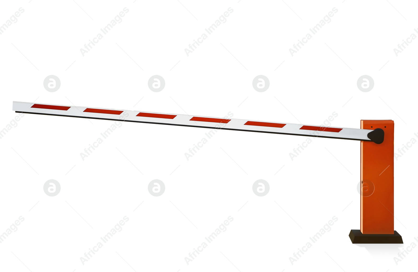 Image of One closed boom barrier isolated on white