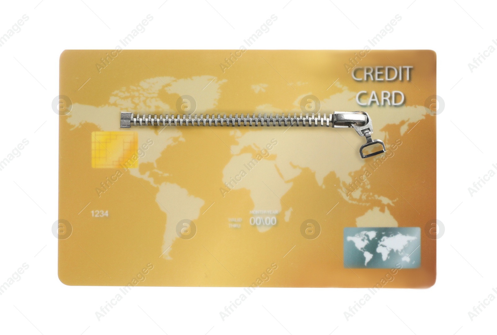 Image of Credit card as wallet on white background