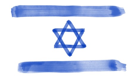 National flag of Israel on white background, illustration