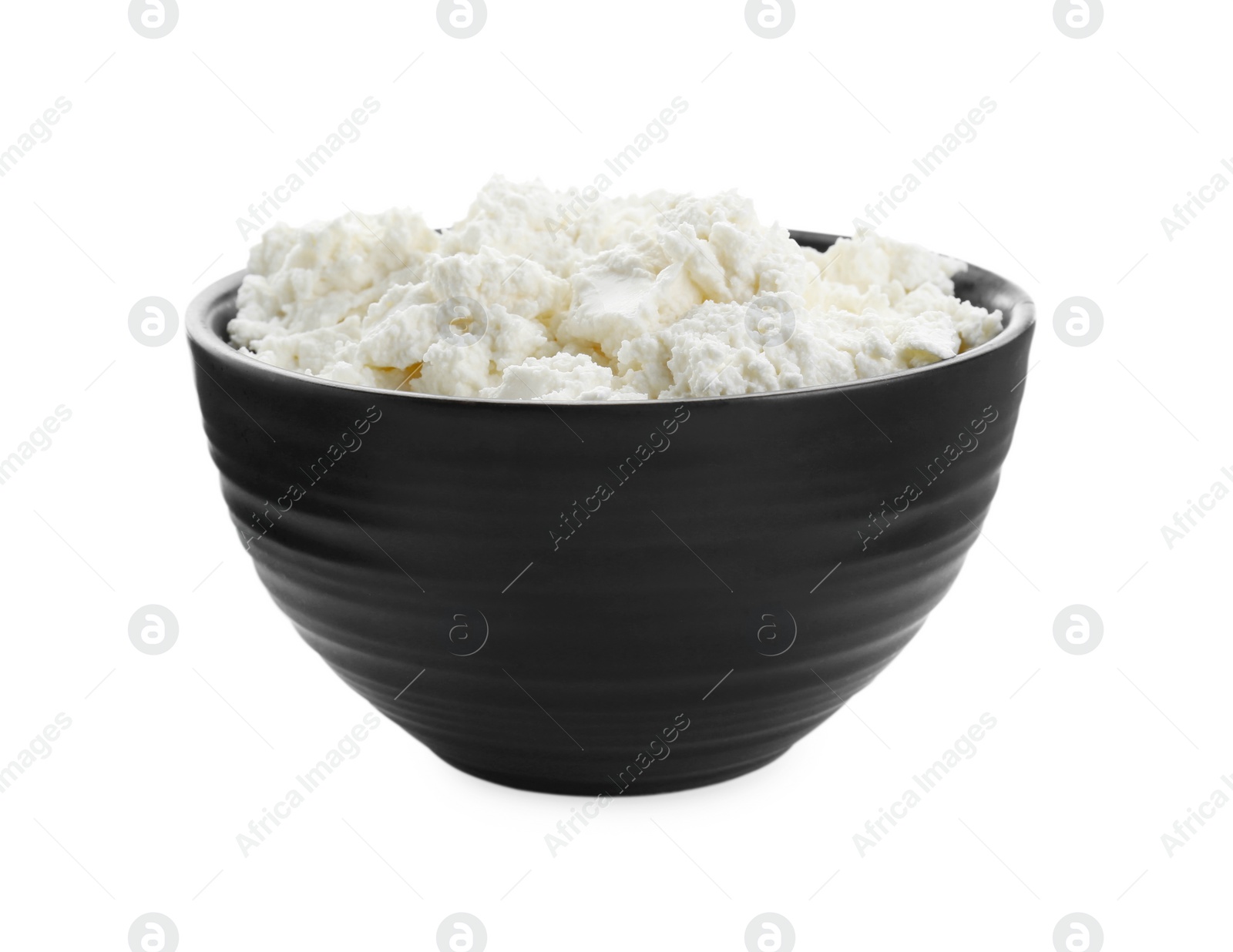 Photo of Delicious tofu cream cheese in bowl isolated on white