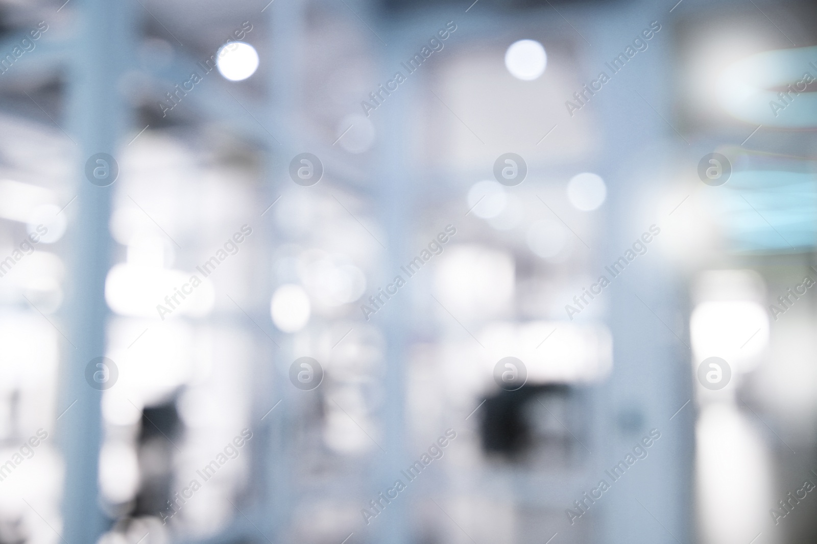 Image of Office interior. Blurred view of comfortable workspace