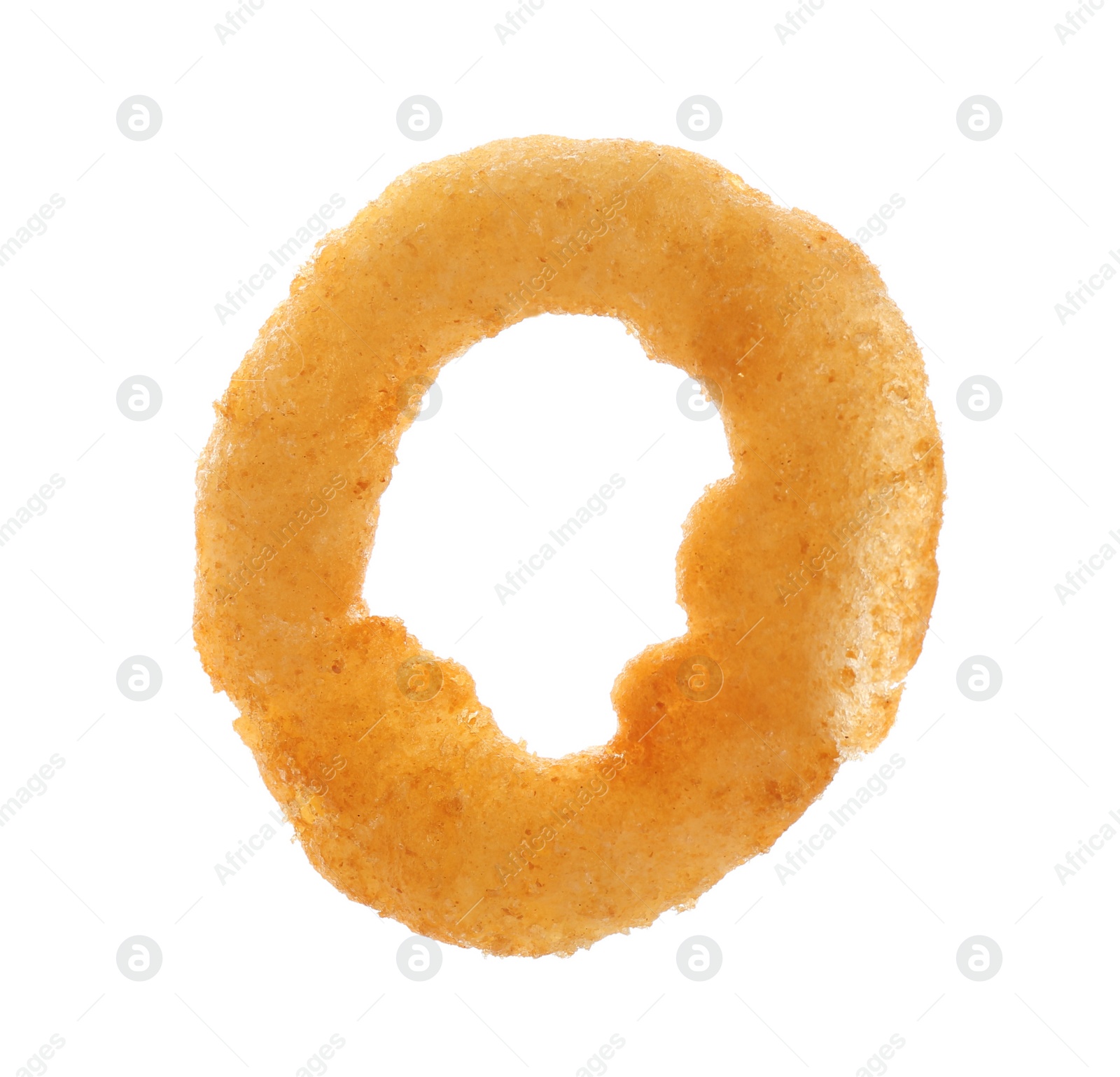 Photo of Freshly cooked onion ring on white background