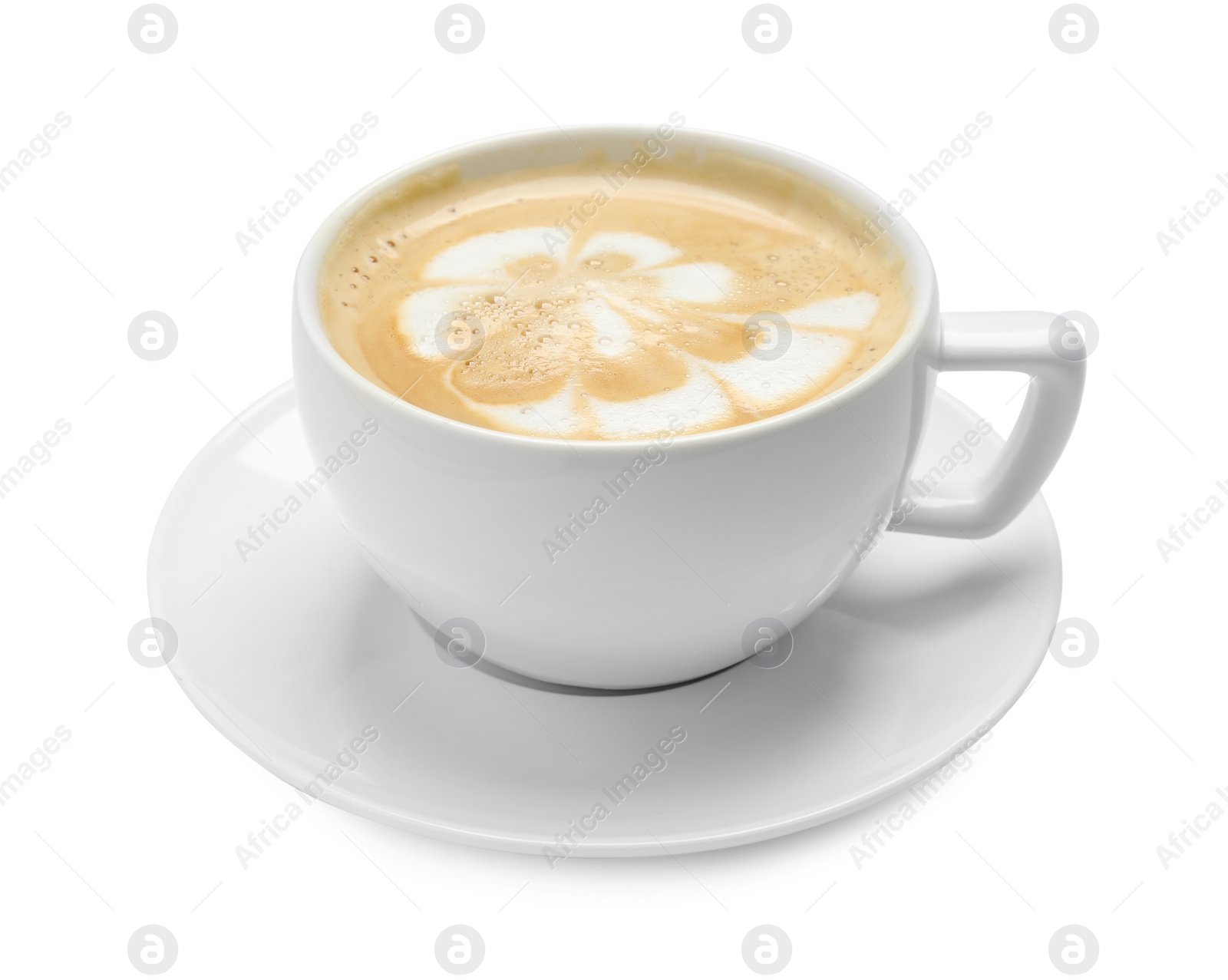 Photo of Cup of hot coffee isolated on white