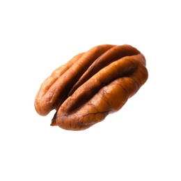 Photo of One tasty pecan nut isolated on white