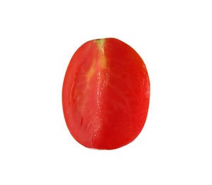 Piece of ripe cherry tomato isolated on white