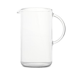 One empty glass jug isolated on white