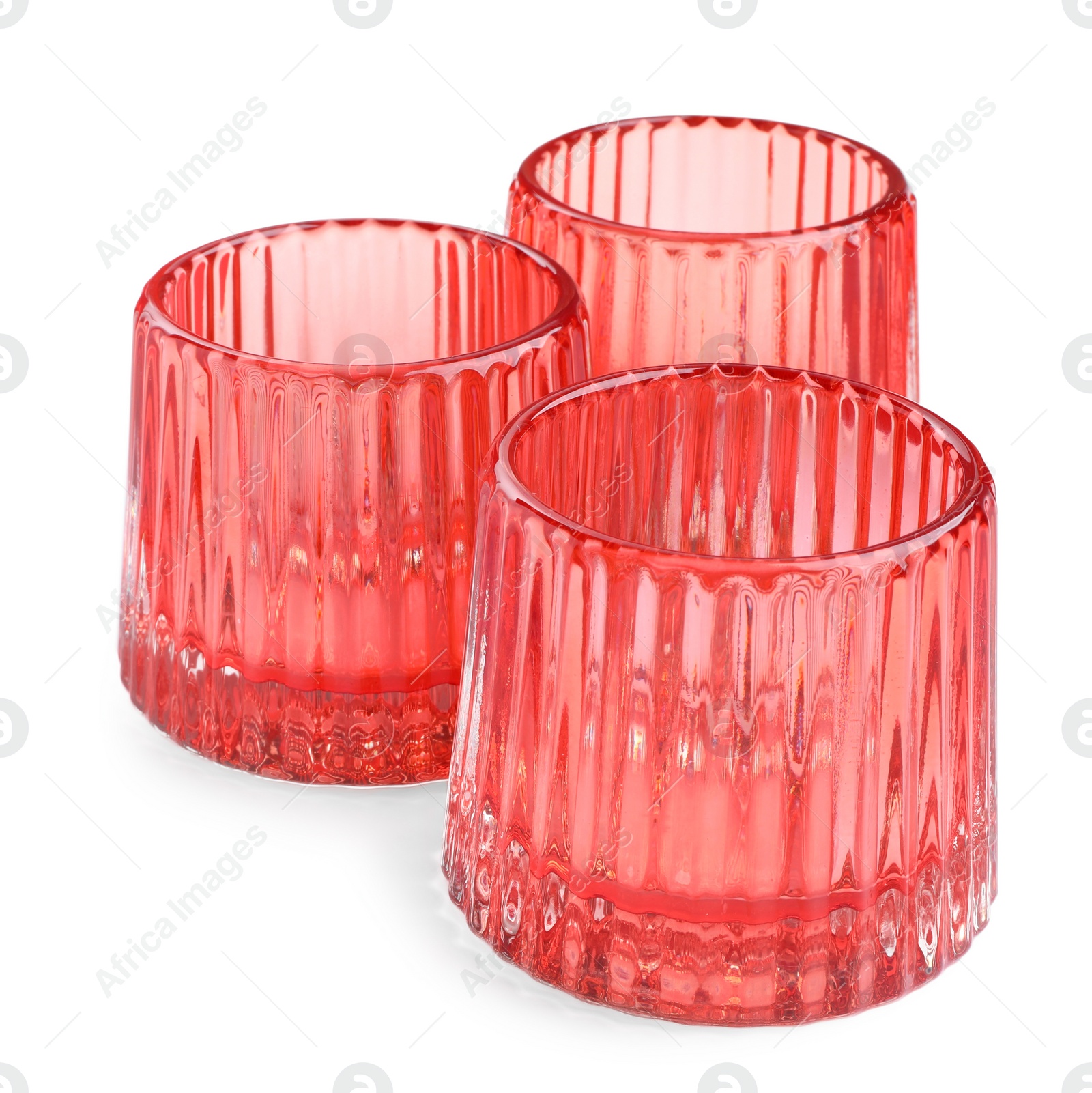 Photo of Beautiful clean empty glasses on white background