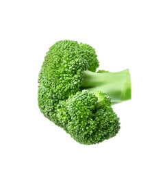 Photo of Fresh raw green broccoli isolated on white