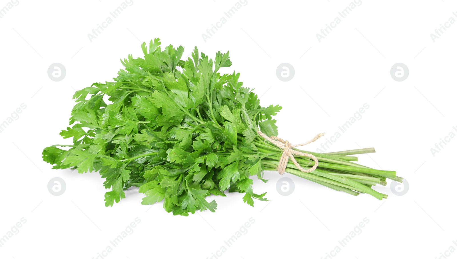 Bunch of fresh green parsley isolated on white Photo of Bunch of fresh green parsley isolated on white