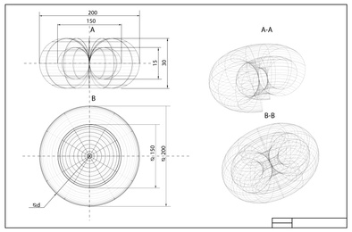 Illustration of Mechanical engineering drawing and 3d sketch as background. Technical plan 