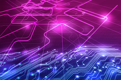 Illustration of Electronics and technology. Circuit board pattern illustration