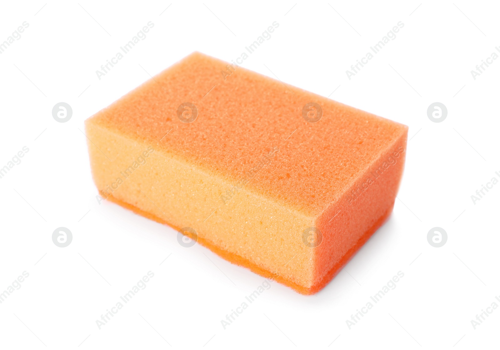 Photo of Cleaning sponge for dish washing on white background