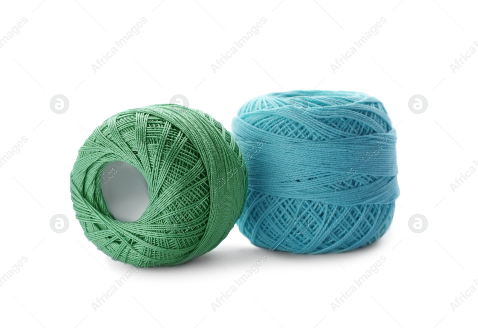 Photo of Color threads on white background