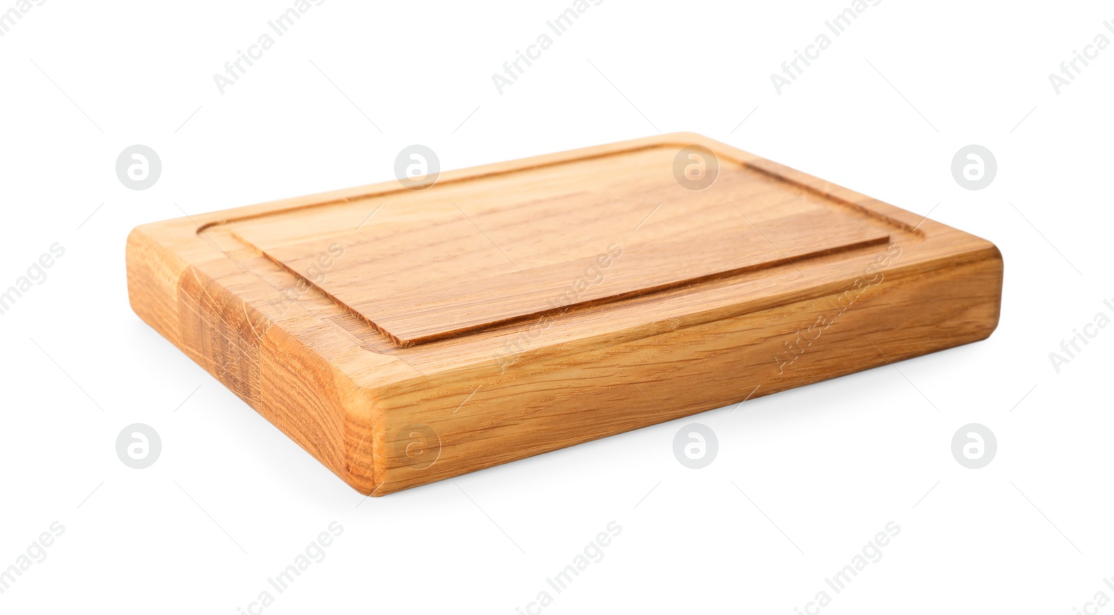 Photo of Empty clean wooden board isolated on white