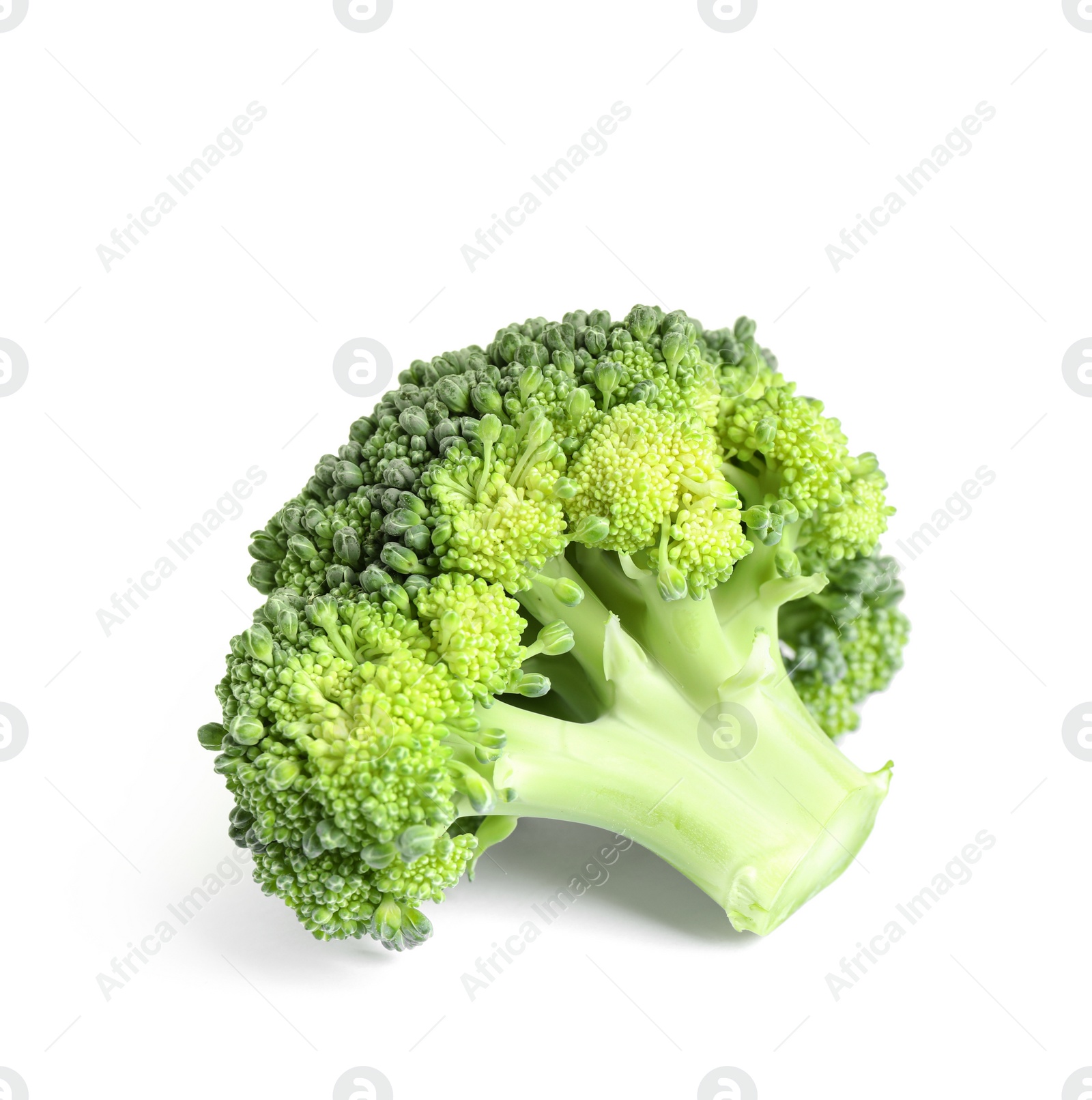 Photo of Fresh green raw broccoli on white background