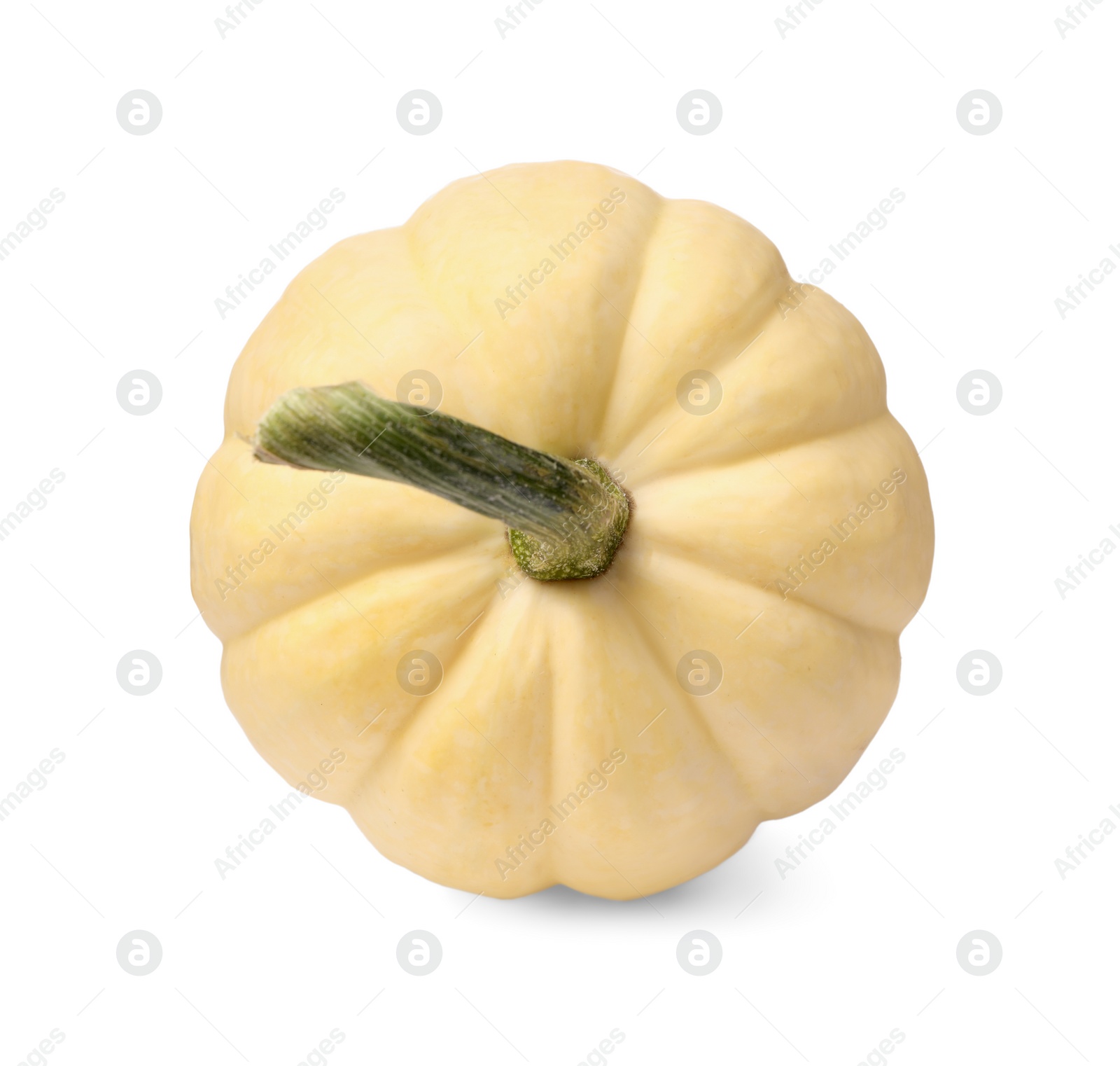 Photo of One whole ripe pumpkin isolated on white