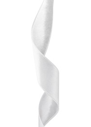 Image of One white satin ribbon isolated on white