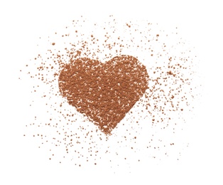 Photo of Composition with cocoa powder on white background