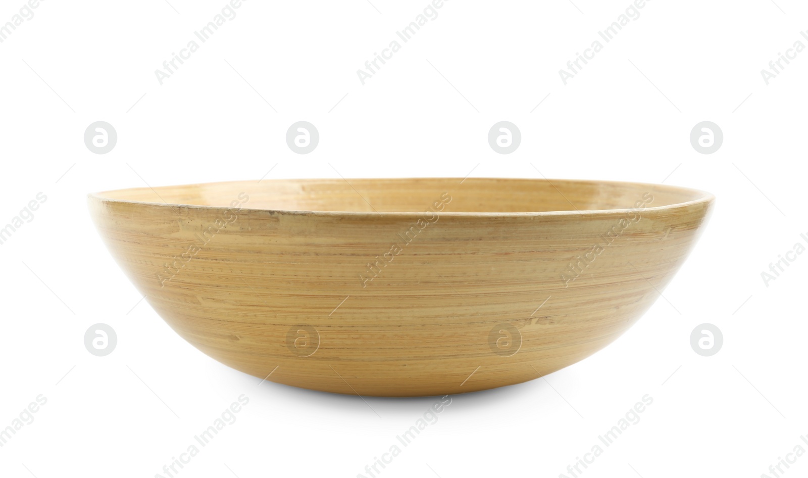 Photo of Beige bowl isolated on white. Cooking utensil