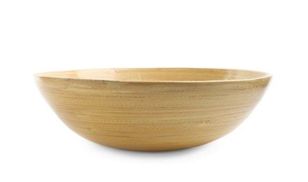 Beige bowl isolated on white. Cooking utensil