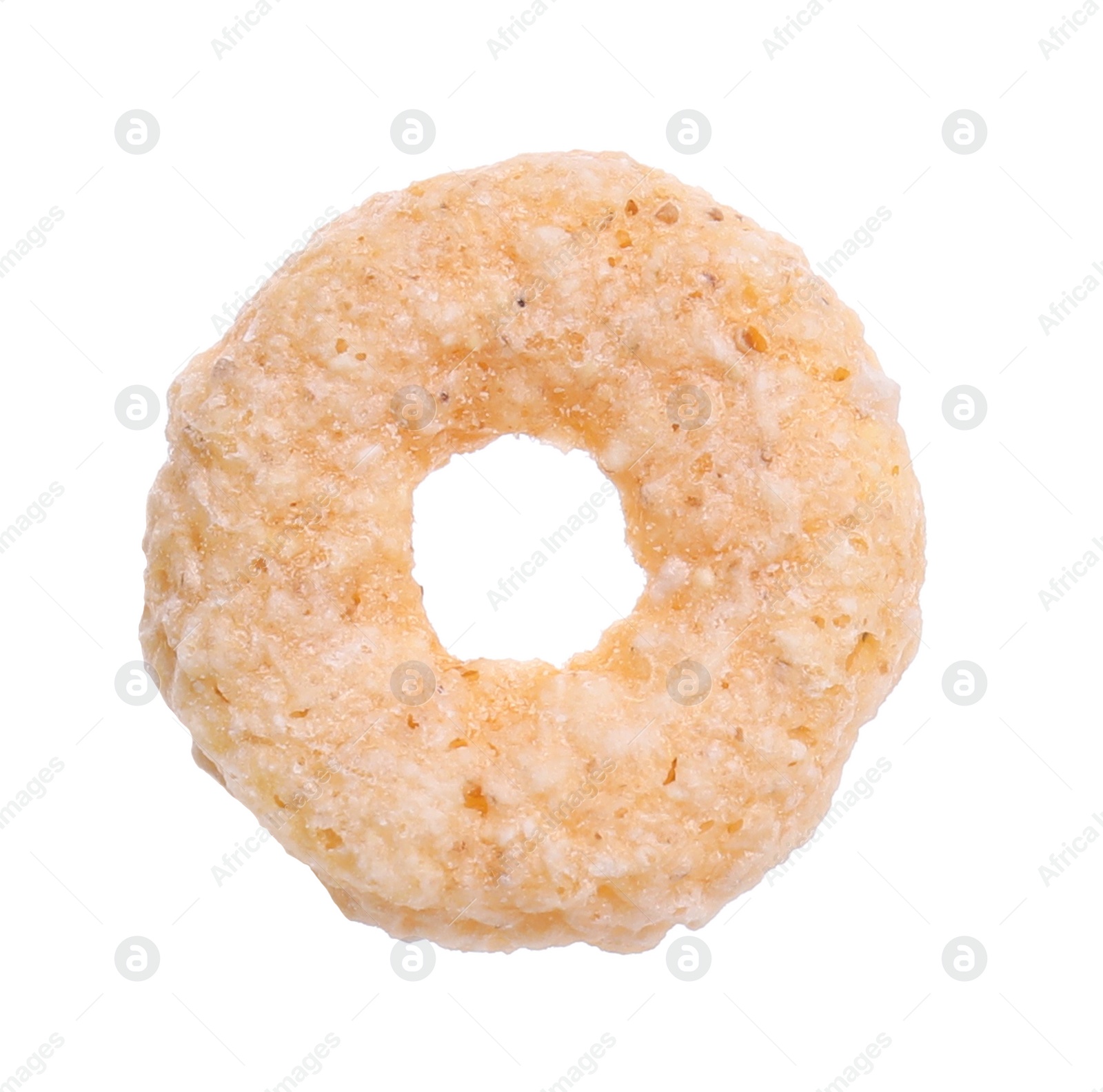 Photo of One tasty cereal ring isolated on white