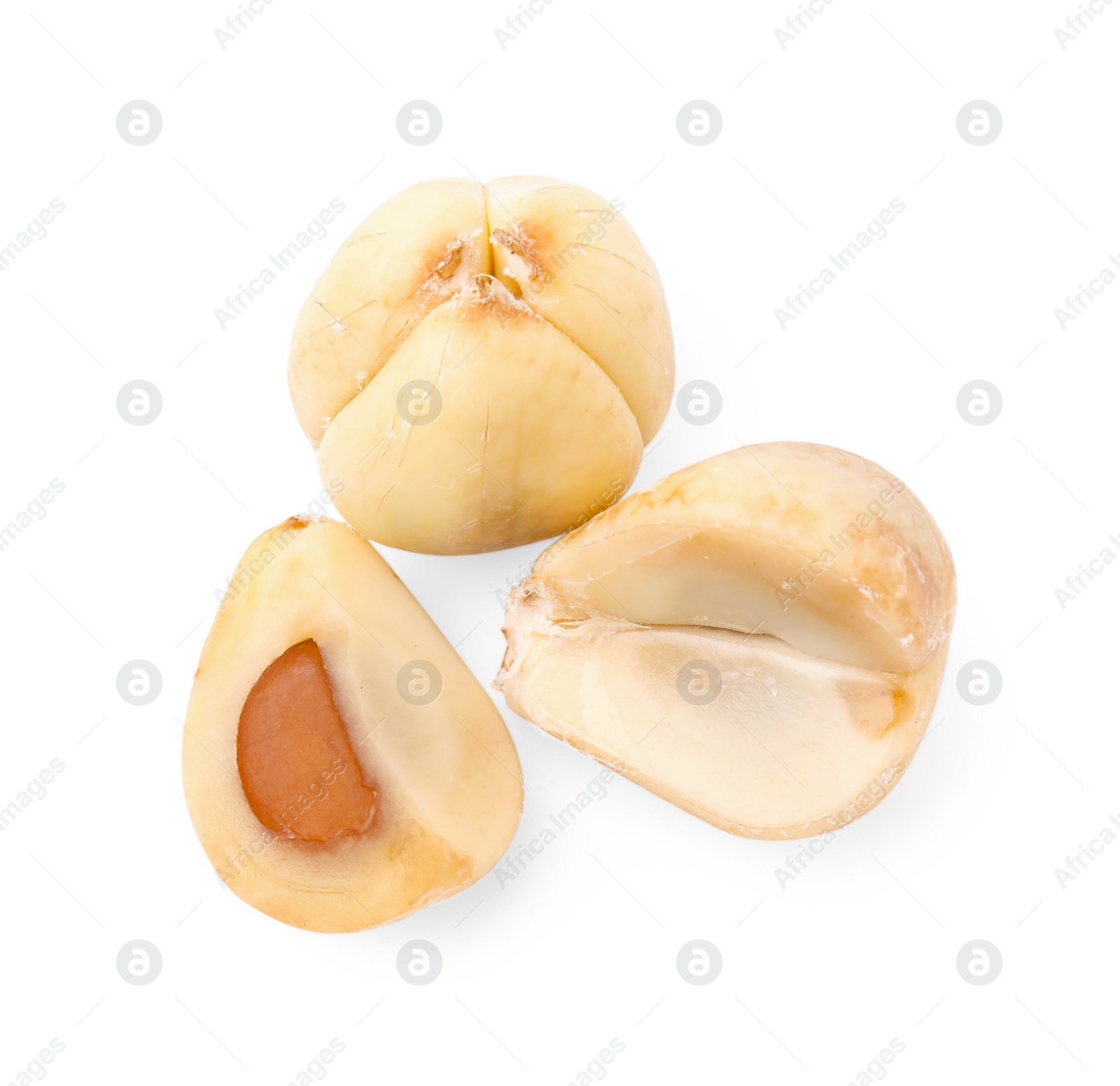 Photo of Fresh salak fruits isolated on white, above view