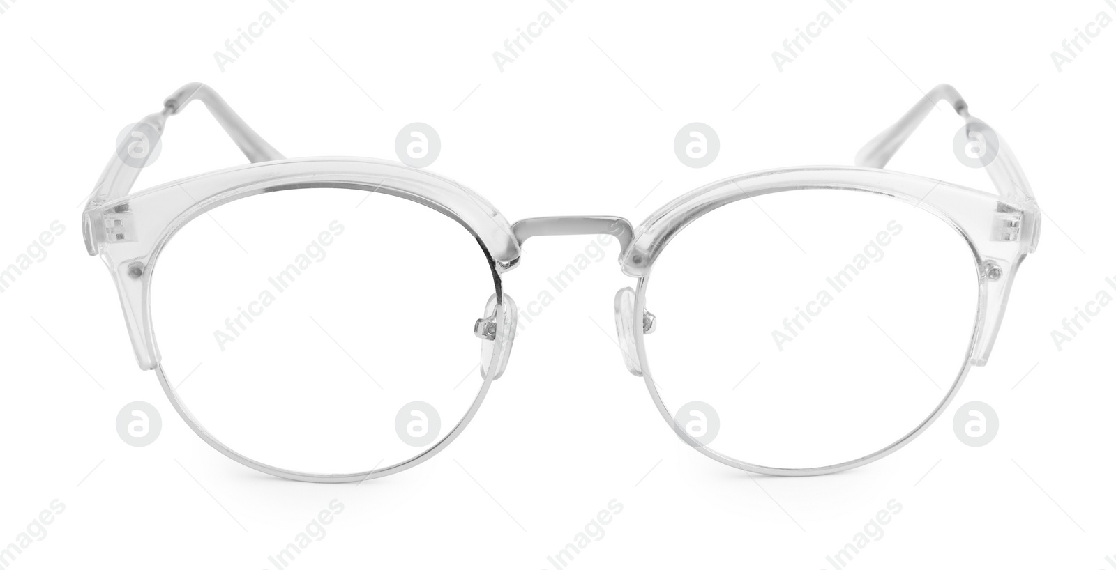 Photo of Stylish pair of glasses isolated on white