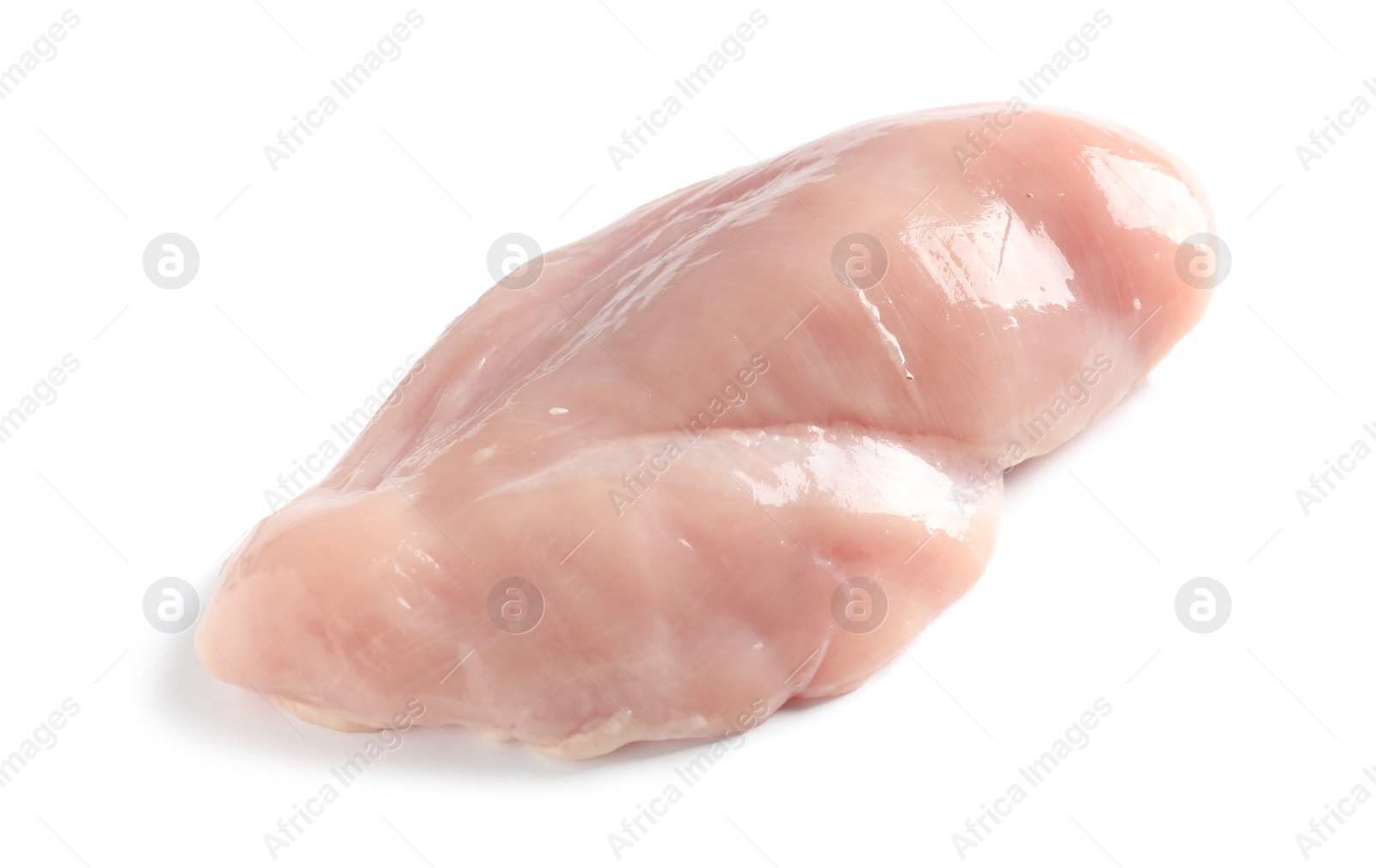 Photo of Raw chicken fillet on white background. Natural food high in protein