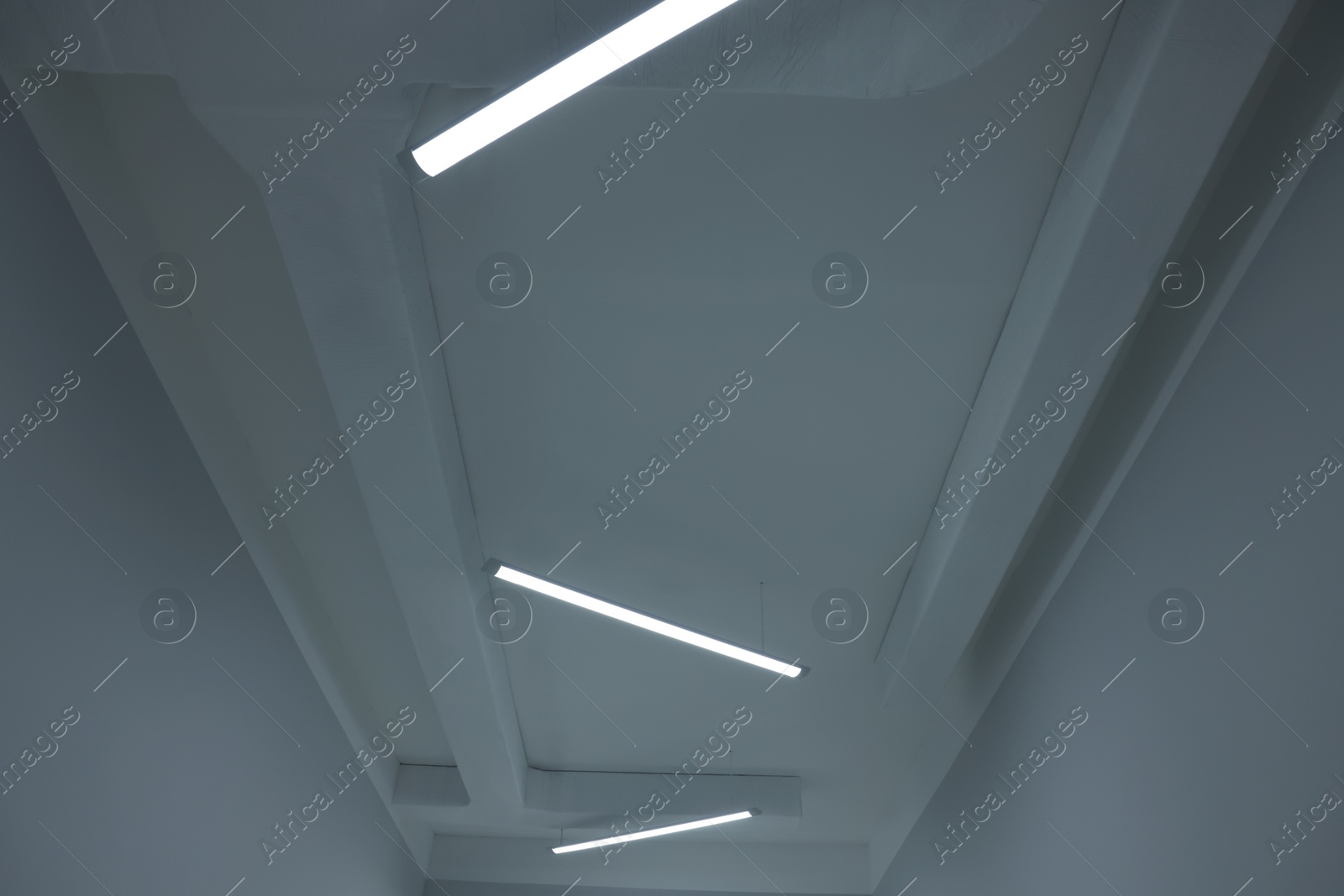 Photo of Ceiling with modern lights in renovated room