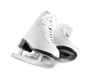 Photo of Pair of ice skates isolated on white