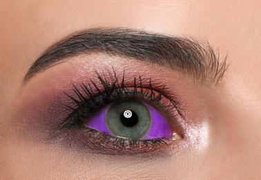 Image of Closeup viewwoman with eyeball tattoo