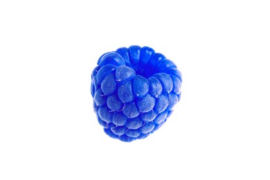 Fresh tasty blue raspberry on white background