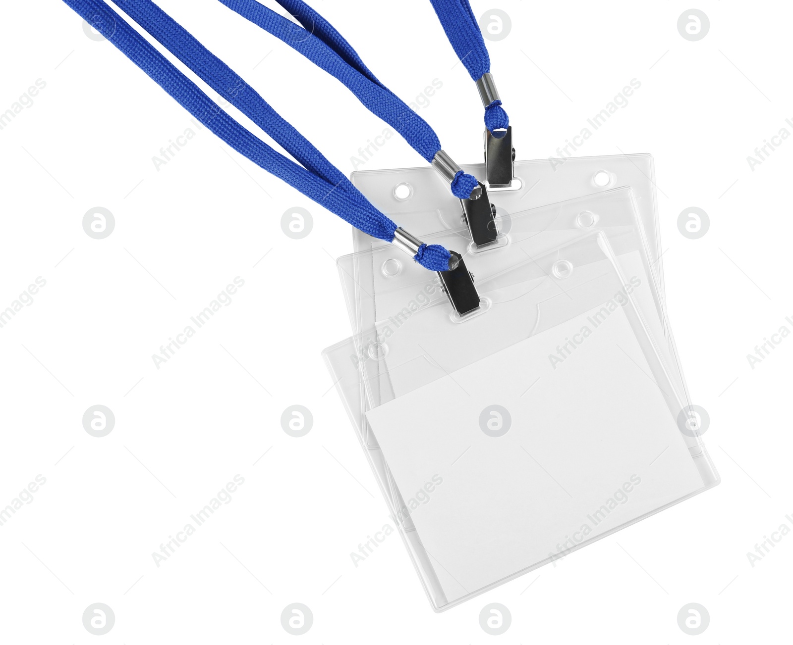 Photo of Blank badges on white background. Mockup for design