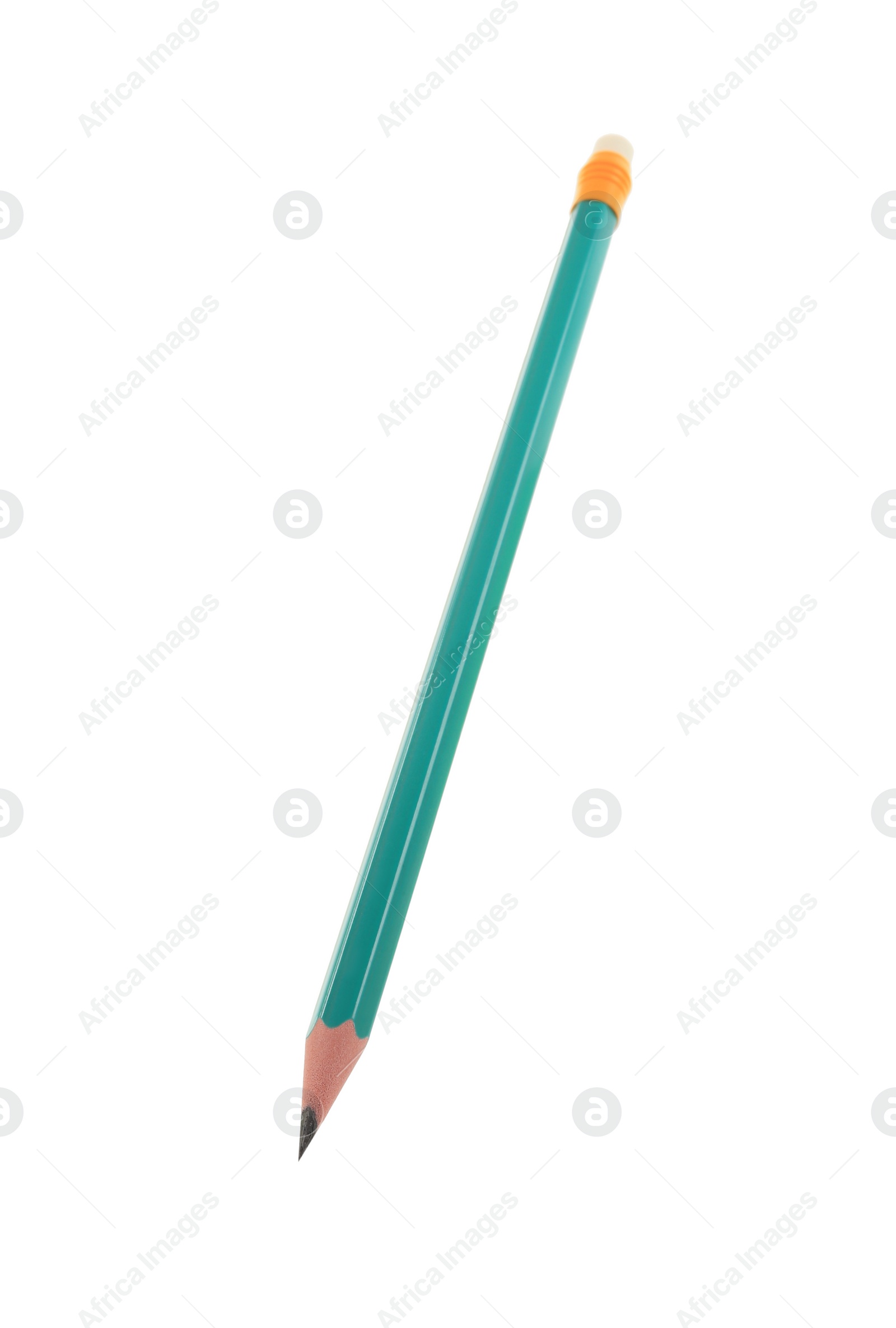 Photo of Sharp graphite pencil isolated on white. School stationery