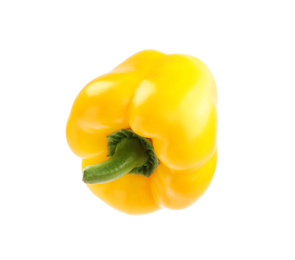 Ripe yellow bell pepper isolated on white