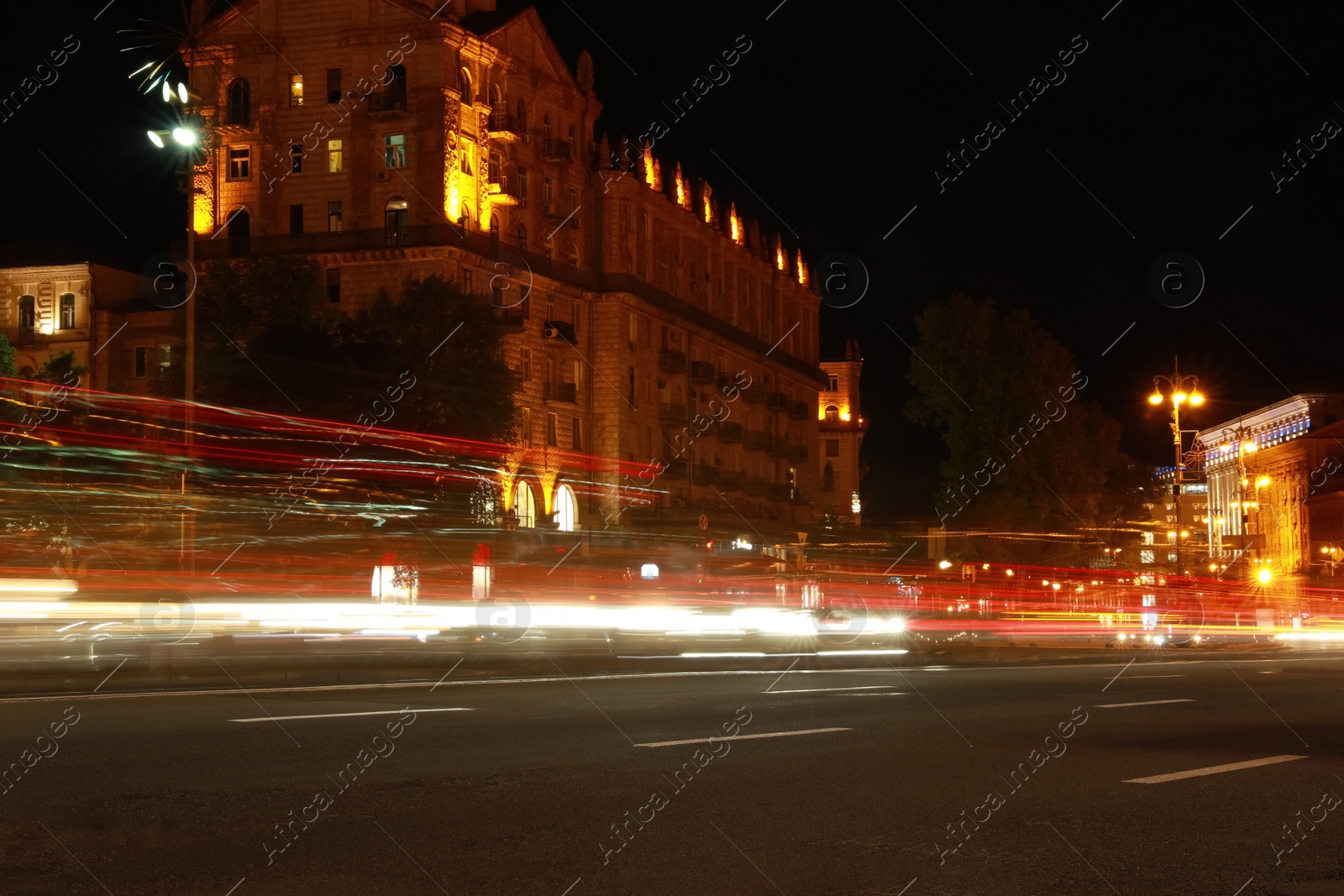 Photo of Beautiful view of night cityscape with light trail