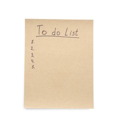 Photo of Notepad with unfilled numbered To Do list on white background