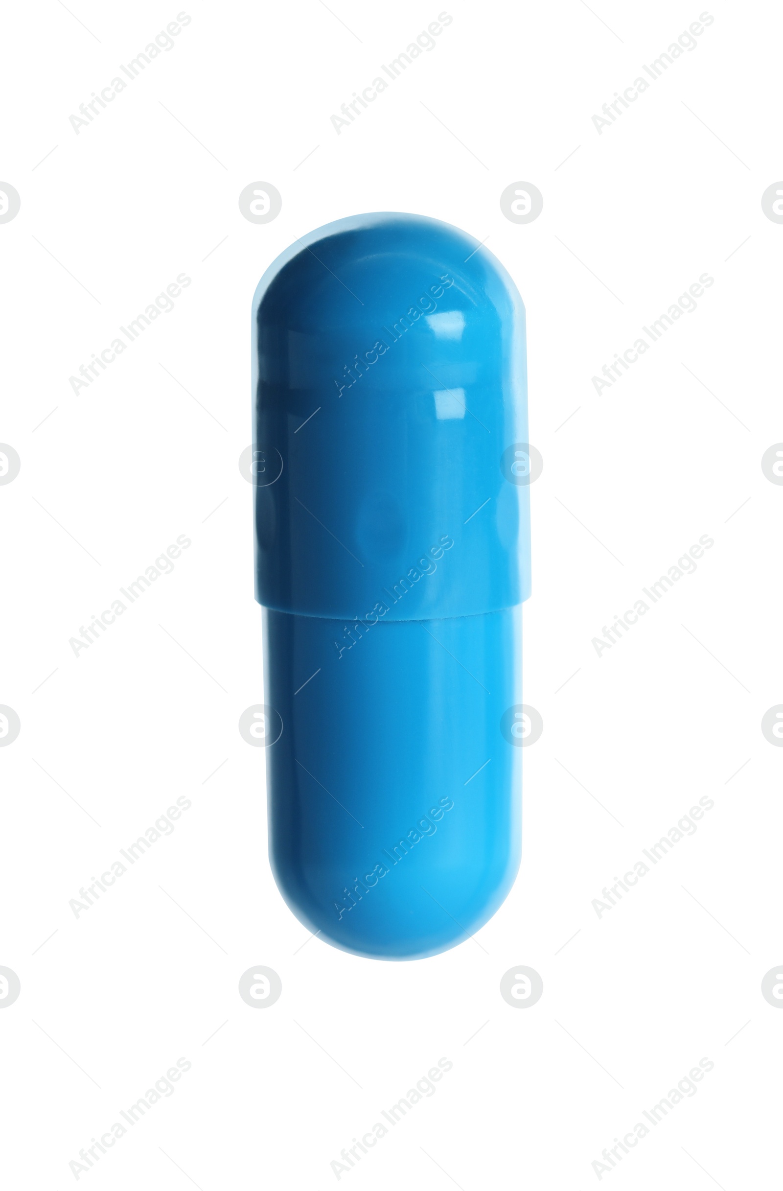 Photo of One pill isolated on white. Drug therapy