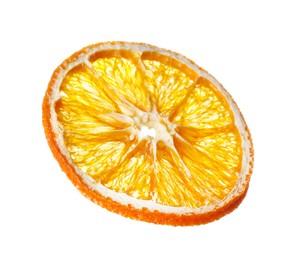 Photo of Delicious dry orange slice isolated on white