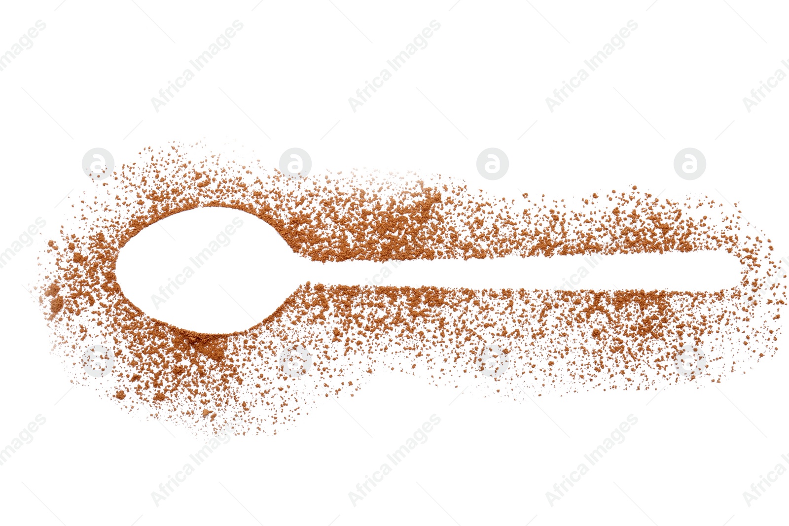 Photo of Composition with cocoa powder on white background