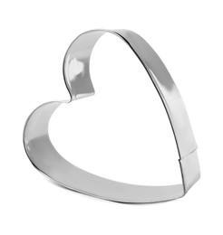 Heart shaped cookie cutter on white background