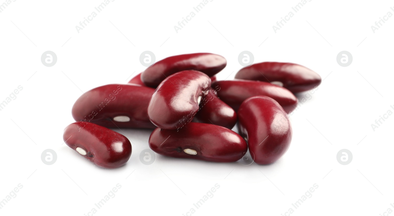 Photo of Pile of red beans on white background