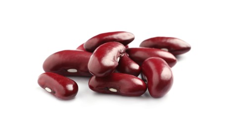 Pile of red beans on white background