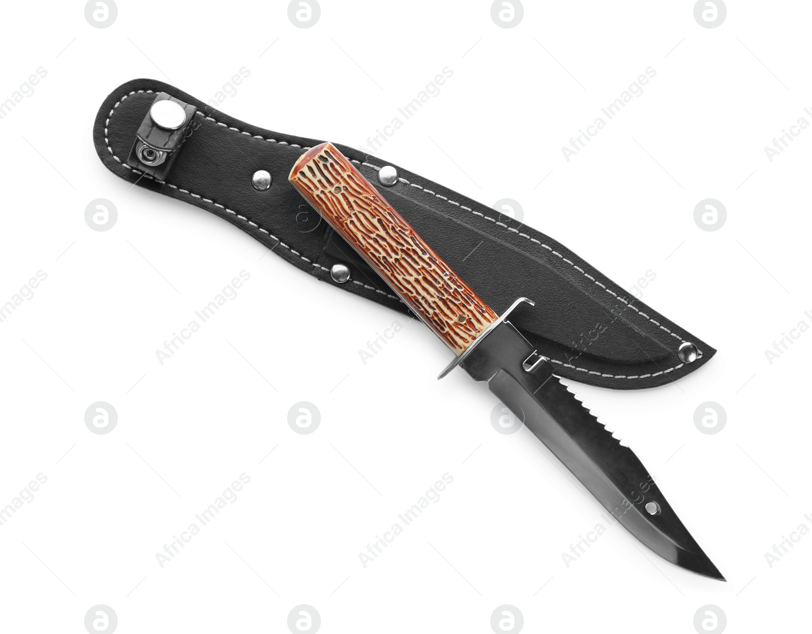 Photo of Military knife on white background