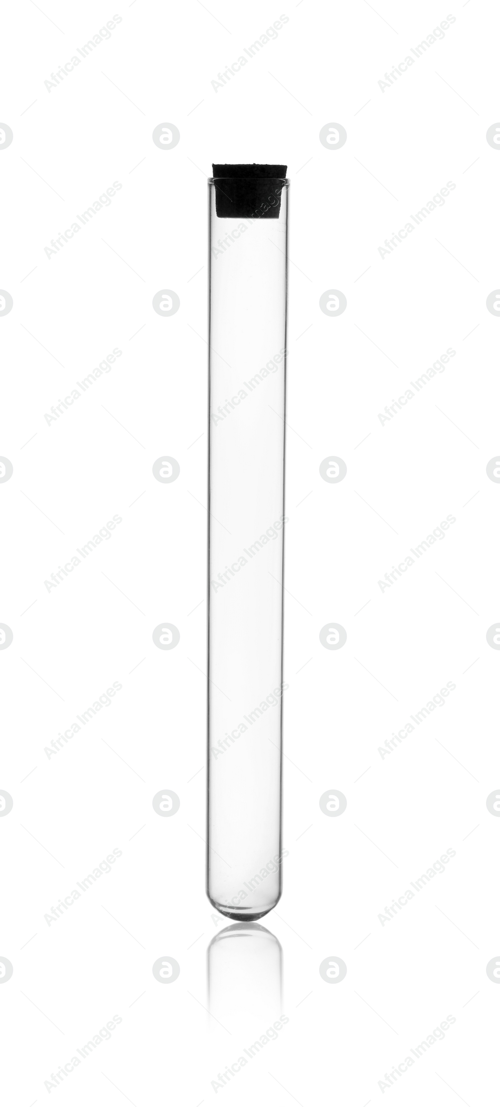 Photo of Empty glass test tube isolated on white