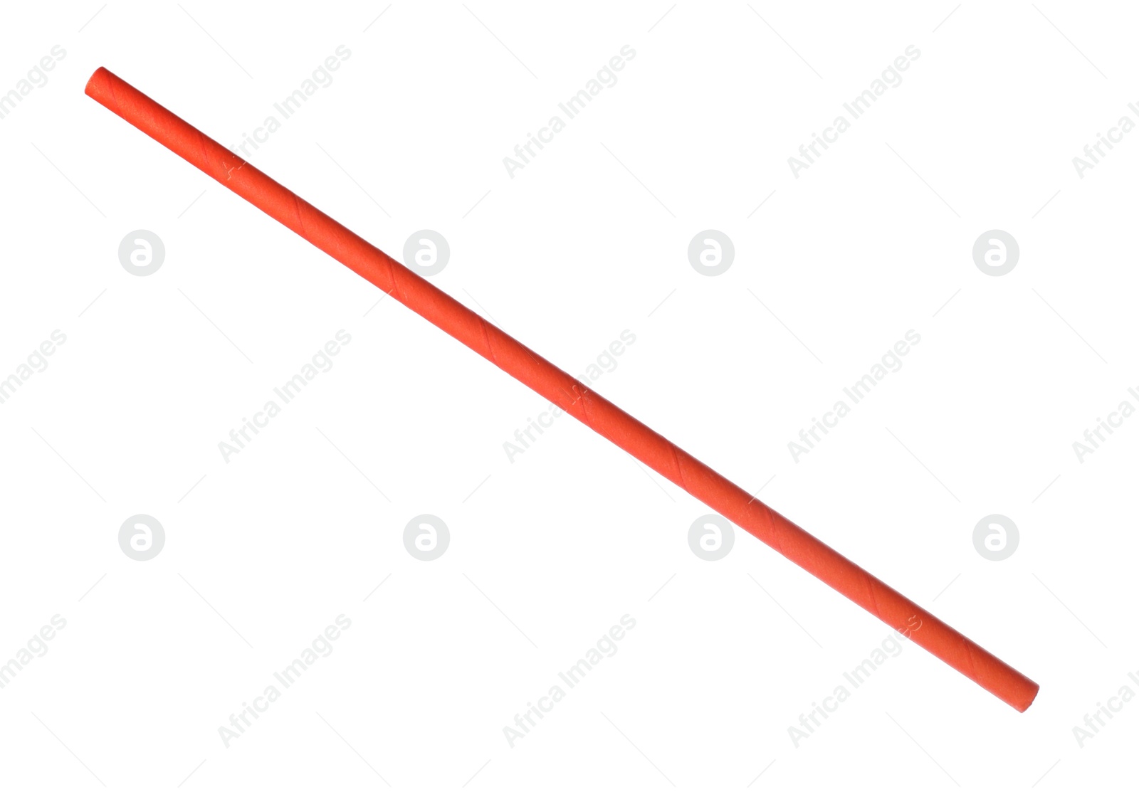 Photo of Orange paper cocktail tube isolated on white