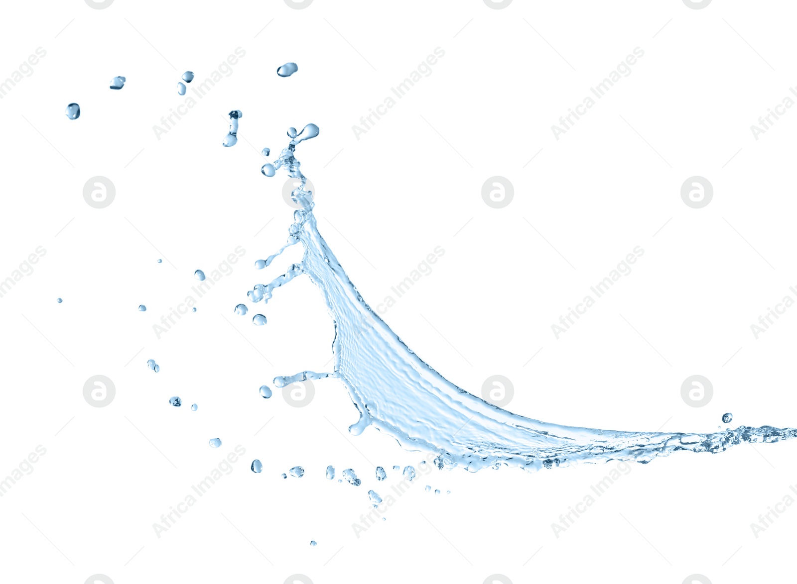 Photo of Splash of clear water on white background