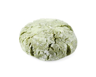 Photo of One tasty matcha cookie on white background