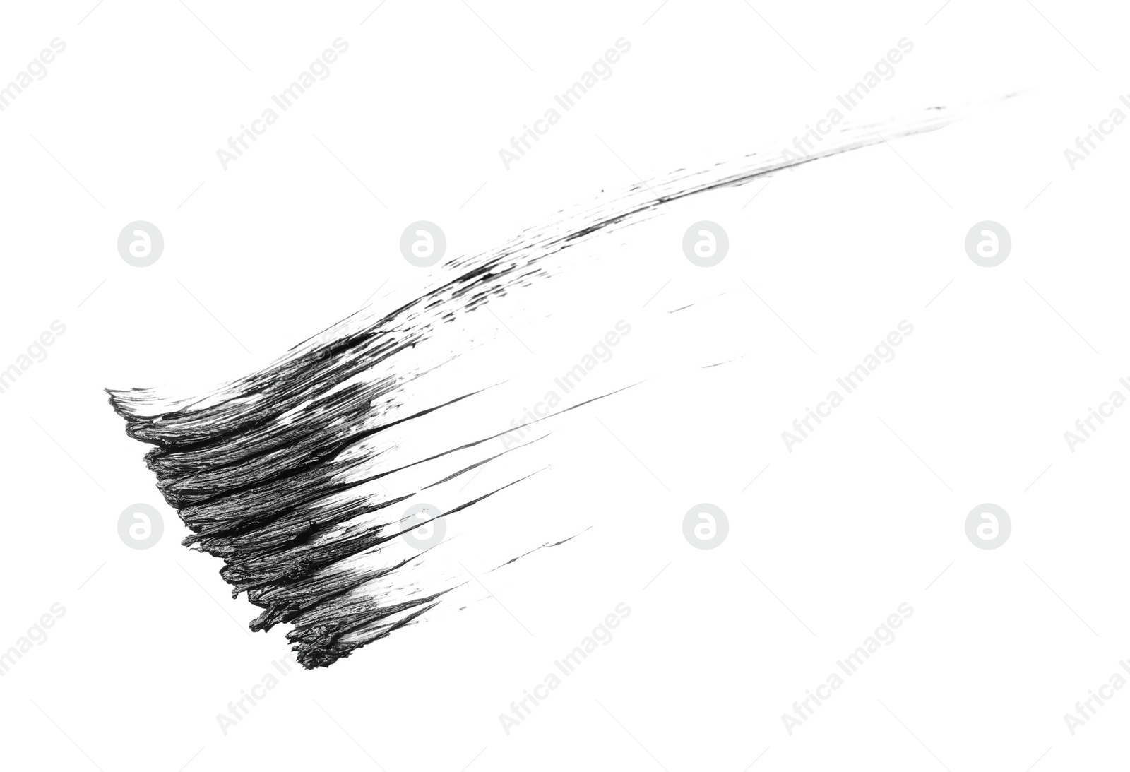 Photo of Smear of black mascara isolated on white, top view